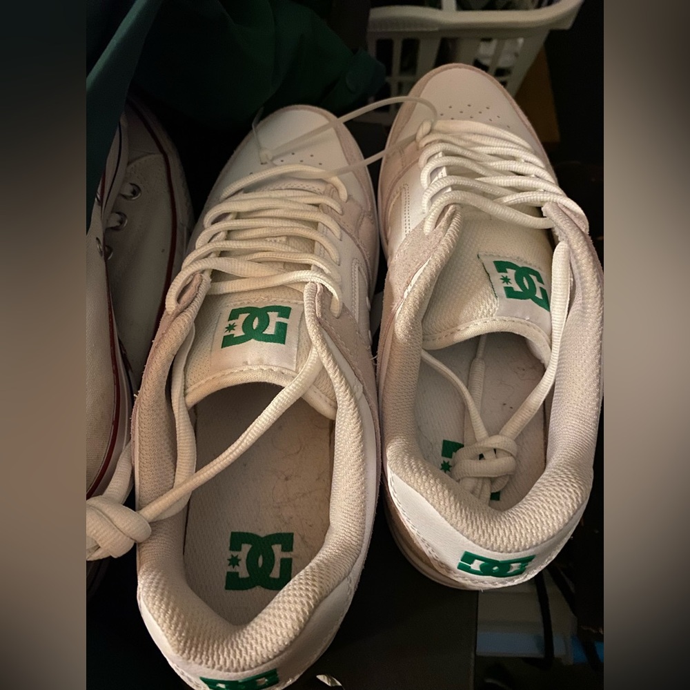 DC White and green shoes men size 13